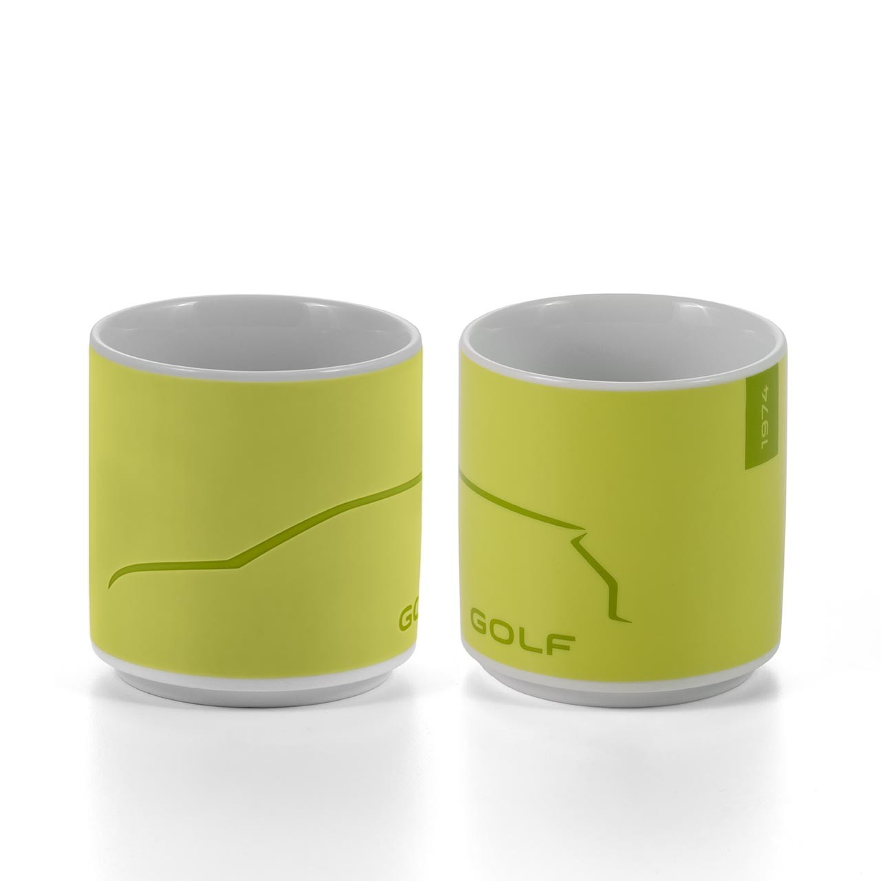 Tasse Gelb/Grün, 1974, Golf  