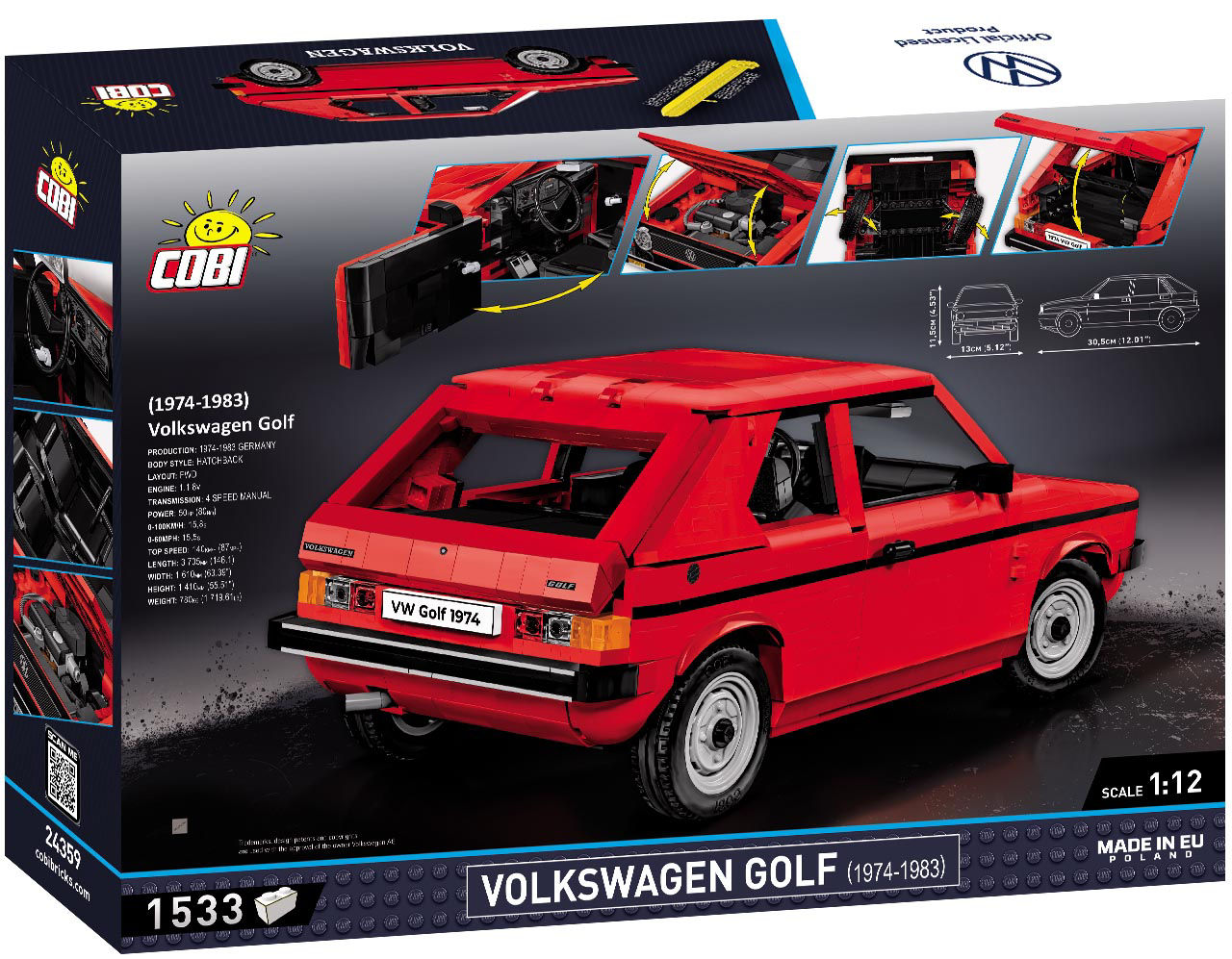 Bausatz "Golf 1", 1:12, Rot