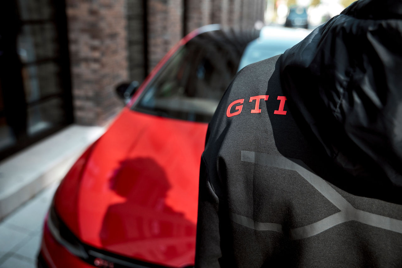 Hoodie "GTI", Wabendruck, Herren, Schwarz, M