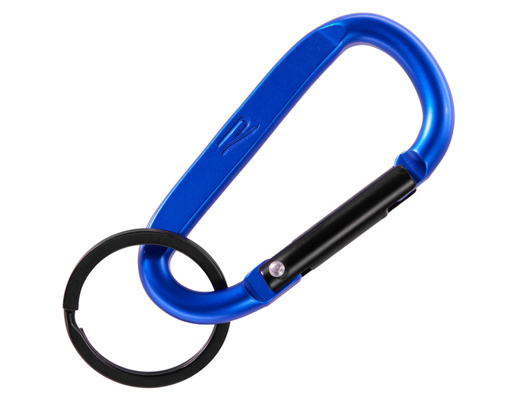 Schlüsselanhänger "R", Karabiner, Schwarz/Blau