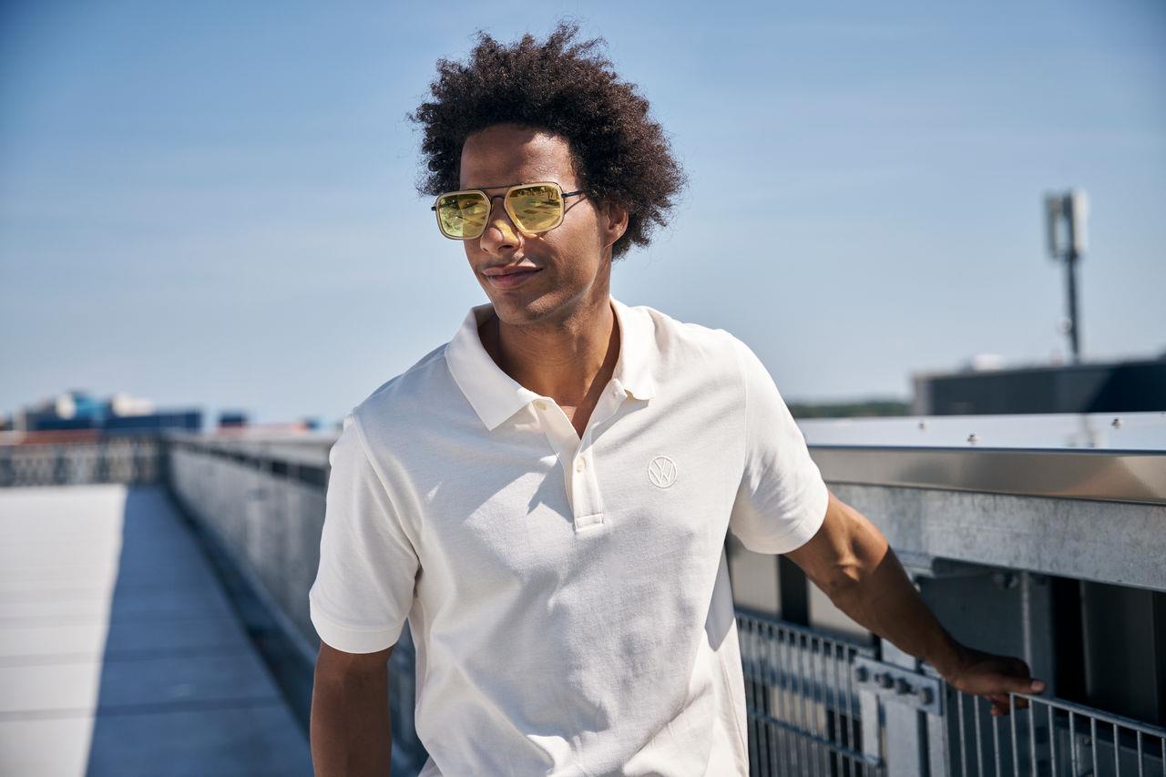 Polo-Shirt mit VW Logo für Herren, Off-White