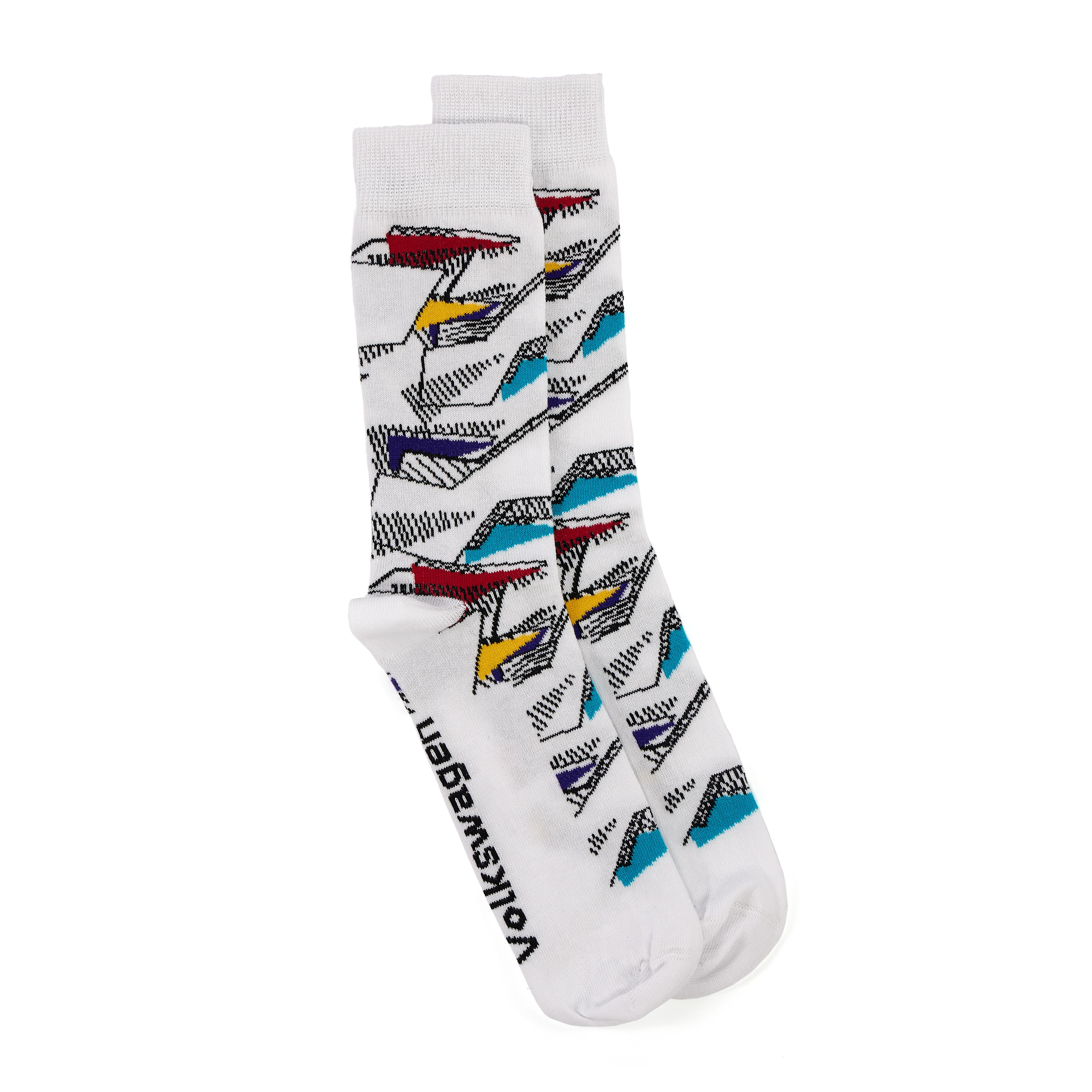 Socke, Unisex, Weiß Harlekin