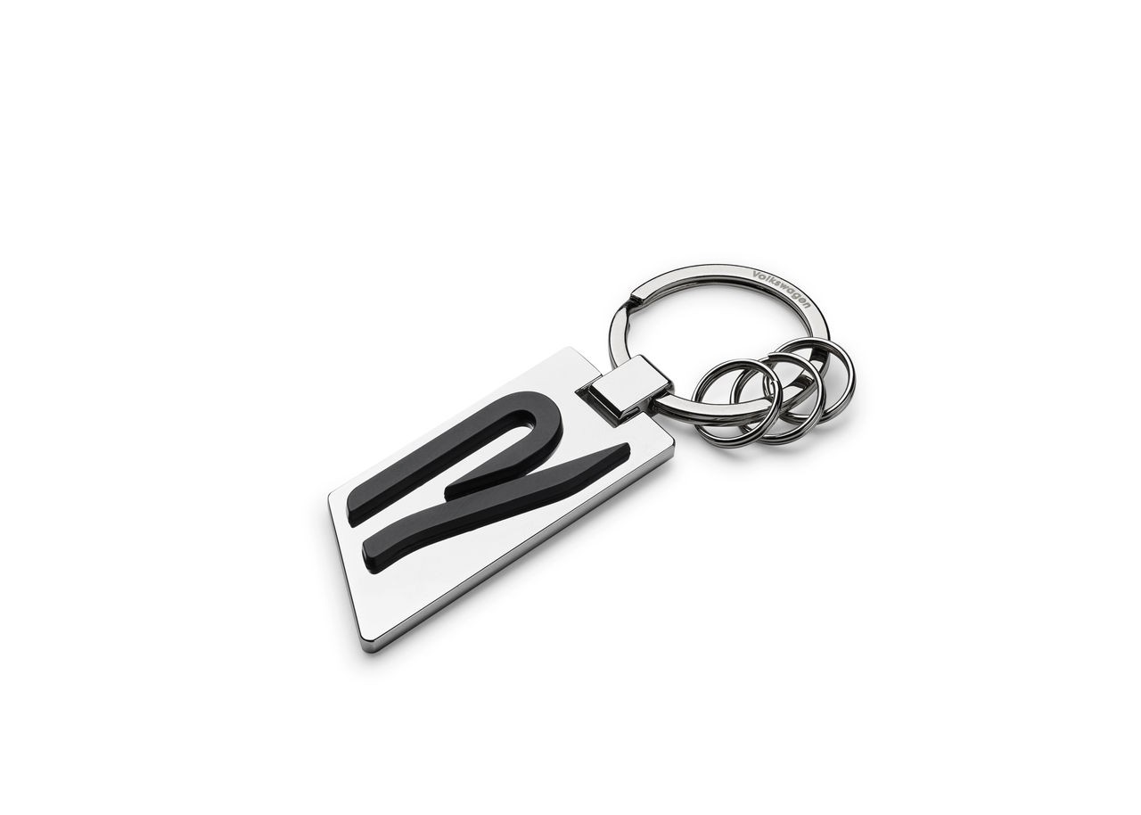 Schlüsselanhänger R-Kollektion, Silber/Schwarz