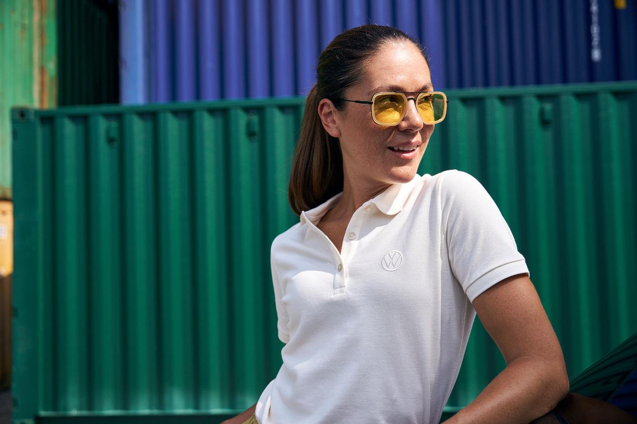Polo-Shirt mit VW Logo für Damen, Off-White