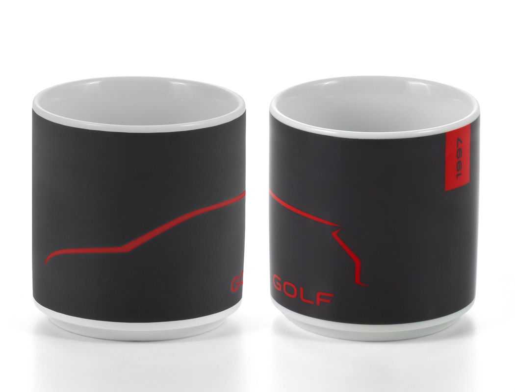 Becher "Golf", Dunkelgrau/Rot
