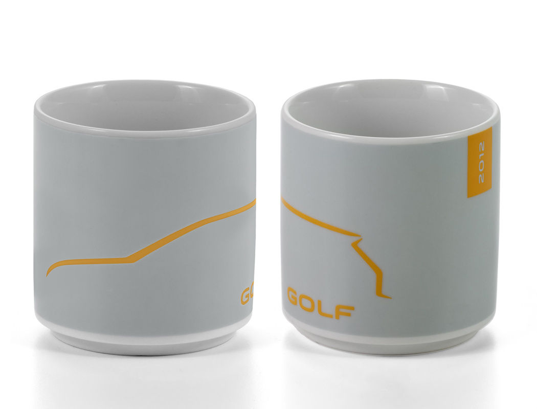 Becher "Golf", Hellgrau/Kurkuma